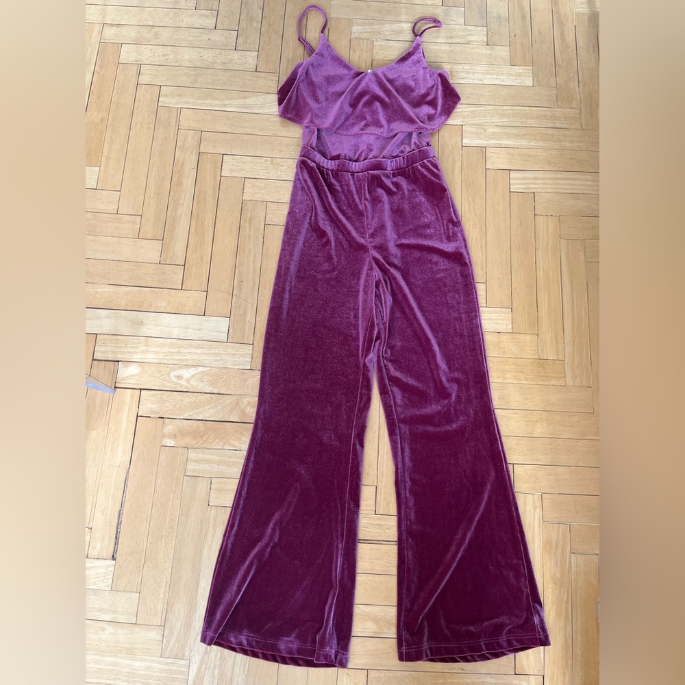 Jack by BB Dakota Raspberry Velvet jumpsuit sz XS